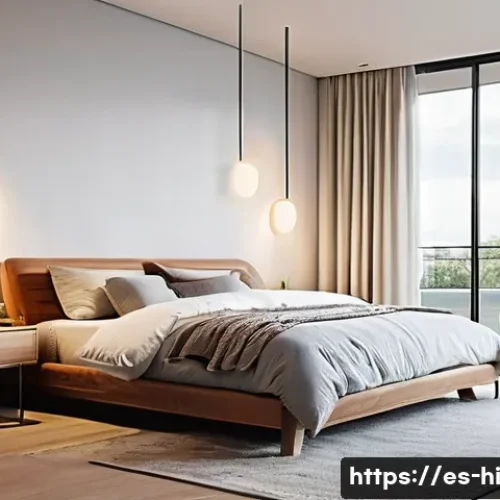 수면 환경을 위한 스마트 홈 기기 - **Prompt 1: A tranquil, smart bedroom designed for a perfect night's sleep.**
    "A cozy and modern...