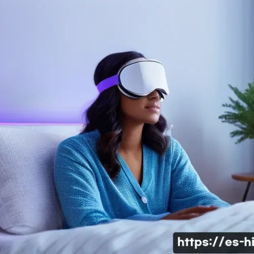 최고의 수면 보조기구 추천 - A modern bedroom scene at night featuring a young adult woman wearing comfortable, modest pajamas an...